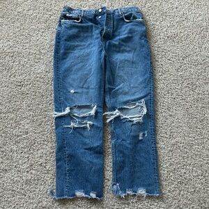 We The Free Blue Distressed Boyfriend Jeans